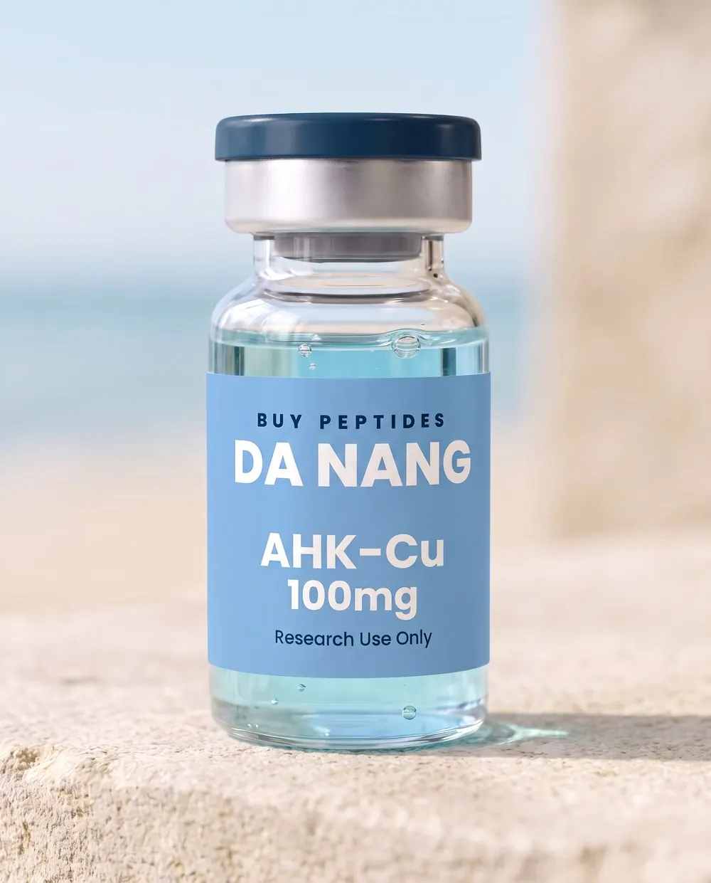 AHK-Cu 100mg research vial with the Buy Peptides Da Nang label